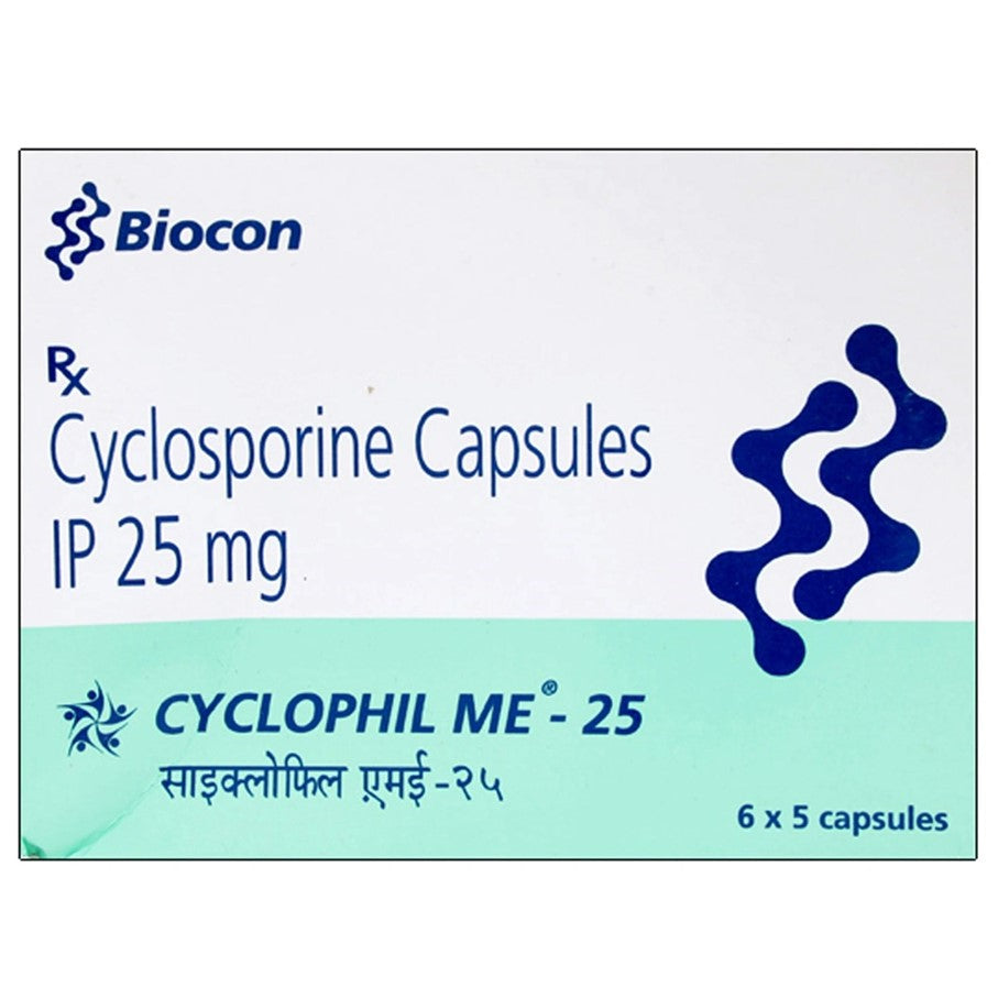 Cyclophil Me 25mg Cyclosporine Capsules For Organ Transplant Protection