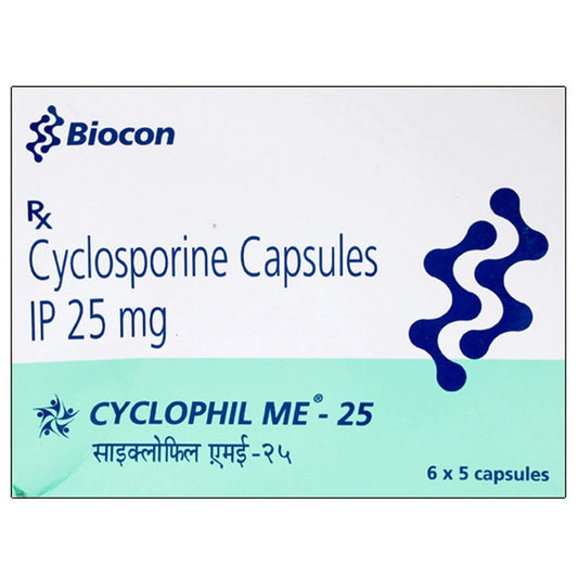 Cyclophil Me 25mg Cyclosporine Capsules For Organ Transplant Protection