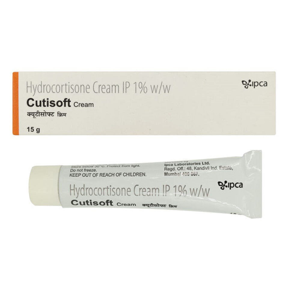 Cutisoft Cream 1% Hydrocortisone Skin Allergy Relief 15gm Tube