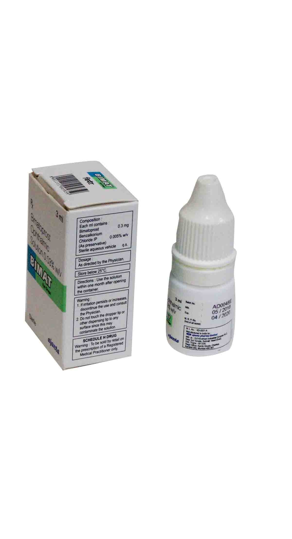 Ajanta Pharma Bimat 3ml 0.03% Bimatoprost Ophthalmic Solution Eye Drops