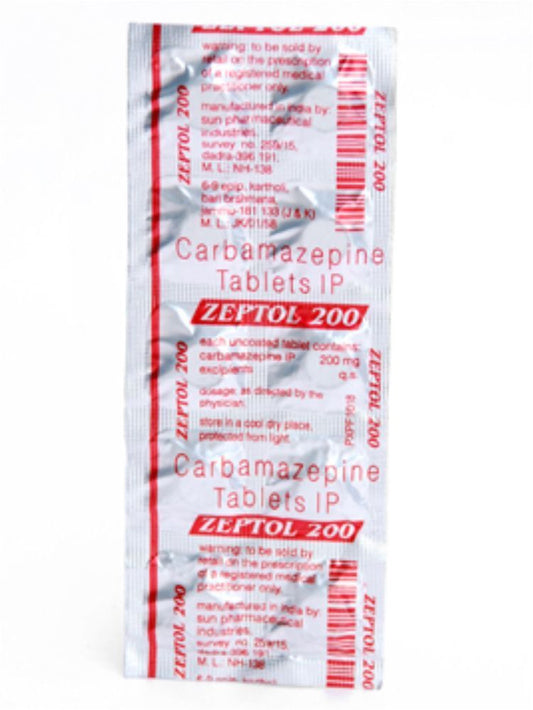 Zeptol 200mg Carbamazepine Anticonvulsant Tablets for Epilepsy and Seizures