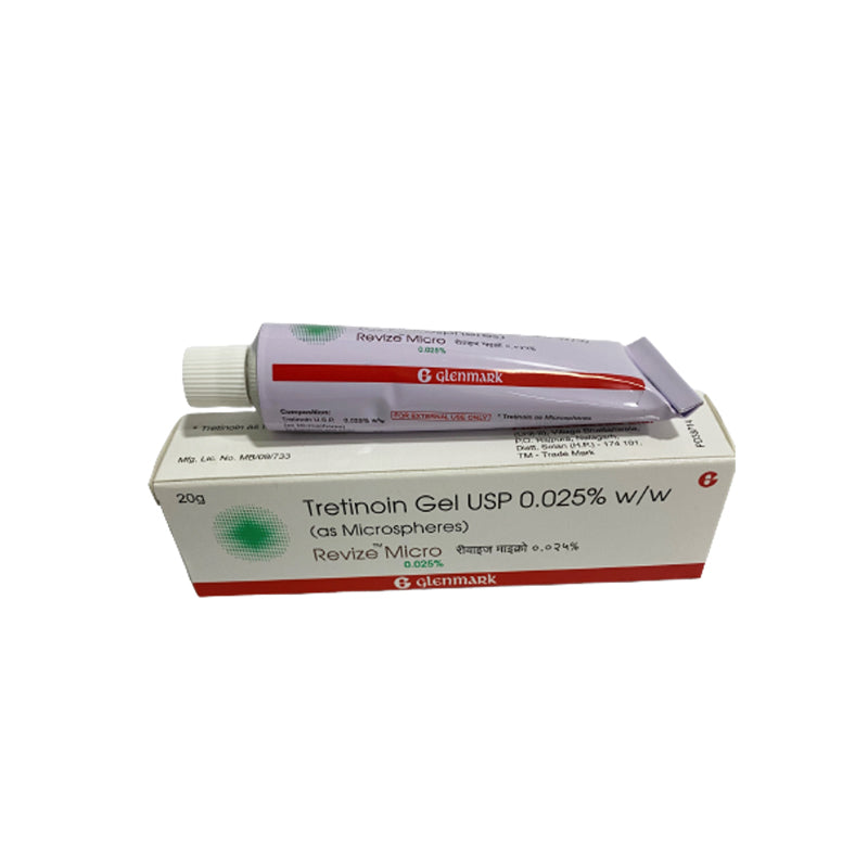 Revize Micro Gel 0.025% 20gm Tube for Acne and Anti-Aging
