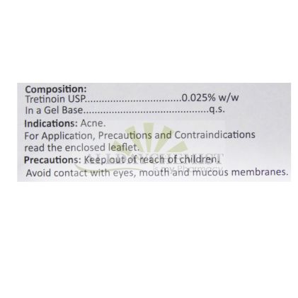 A Ret Gel .025% (20gm)
